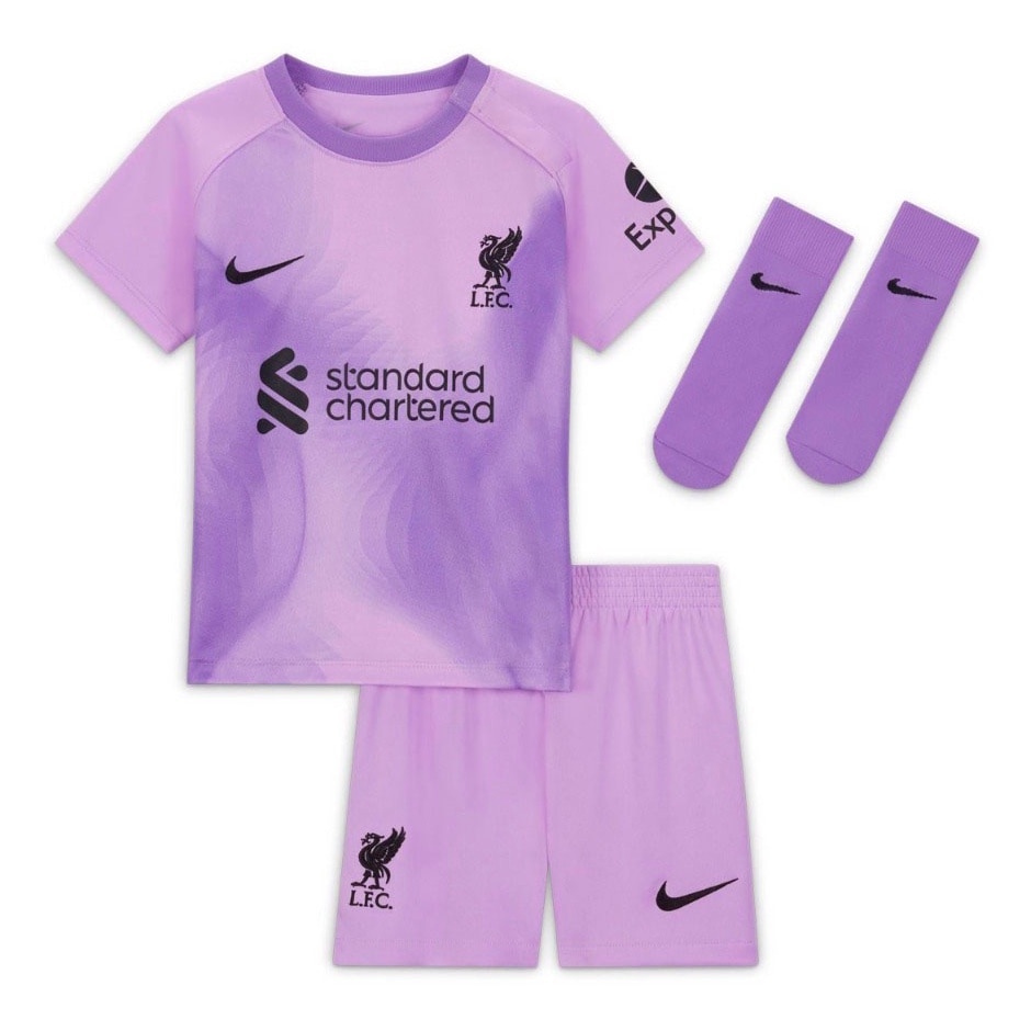 Nike Liverpool FC Purple Goalkeeper Shirt Детски комплект 3/6