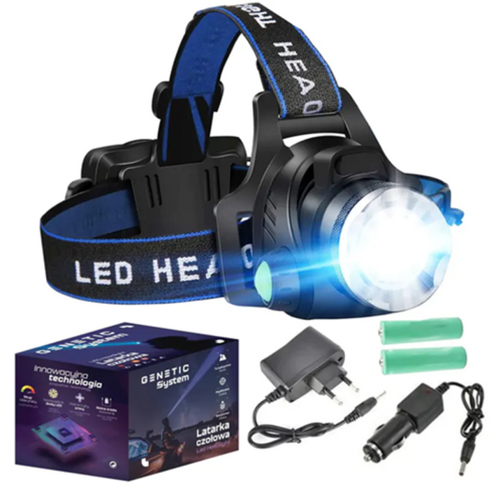 Extra erős SWAT 3 x CREE T6 fejlámpa, XML T6 diódával + 2 db 18650 6800mAh, 4.2V, zoom funkcióval