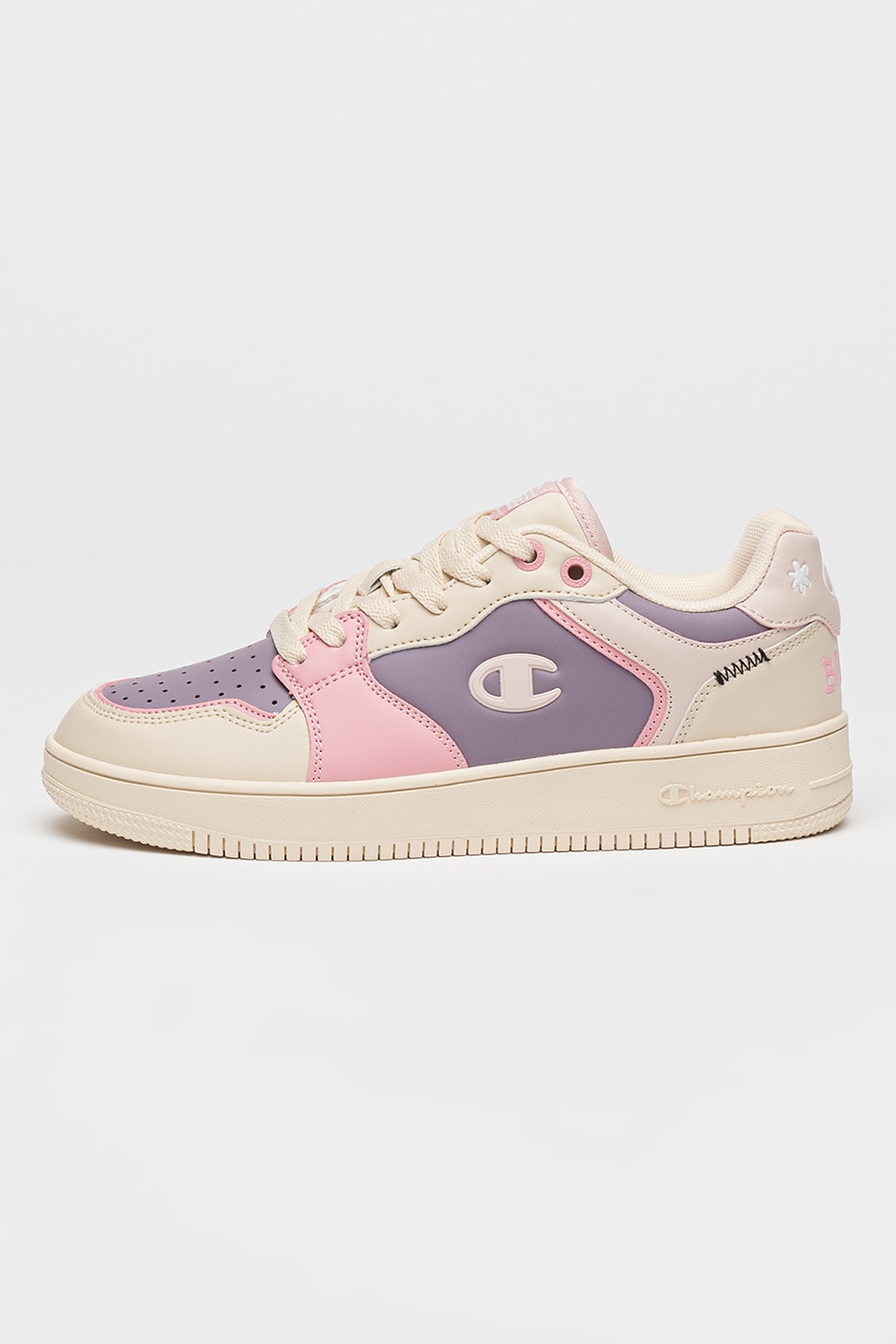 Champion, Pantofi sport din piele ecologica Brave, Violet, Bej, Roz, 39 EU