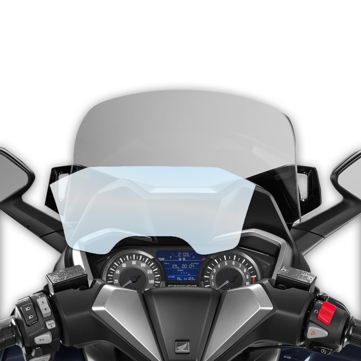 Регенеративно хидрогелно защитно фолио за таблото за Honda Forza 300 / NSS350, Optim Solution, Гъвкав хидрокристал, табло за мотоциклет, регенеративен силикон, невидима защита, против грозни драскотини, лесен монтаж, прозрачен