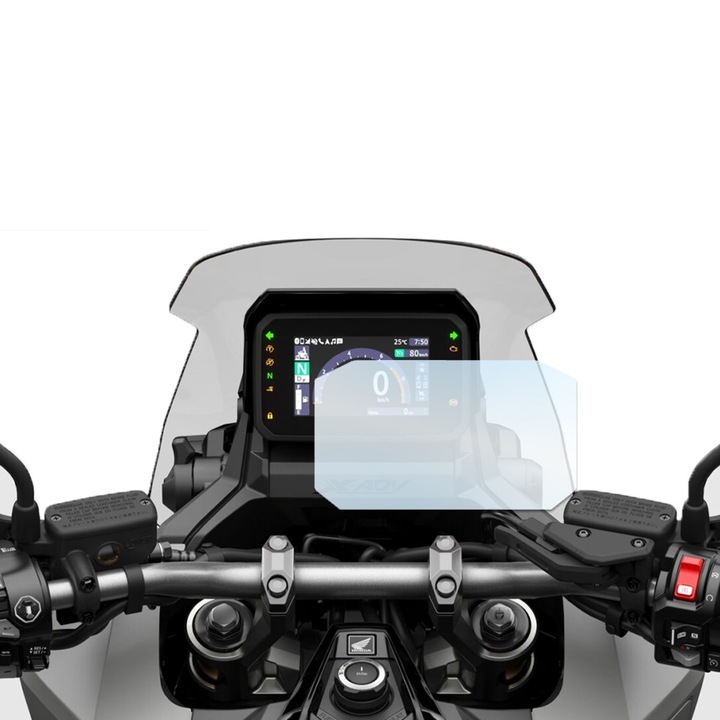 Регенеративно хидрогелно защитно фолио за таблото за Honda X-ADV 750 (2021+), Optim Solution, Гъвкав хидрокристал, табло за мотоциклет, регенеративен силикон, невидима защита, против грозни драскотини, лесен монтаж, прозрачен