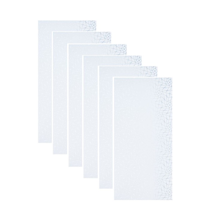 Комплект от 6 самозалепващи се декоративни панела с алуминиево фолио, мраморен ефект, покрита площ 1,08 м², Naimeed D7121, 60x30 см, светло сиво