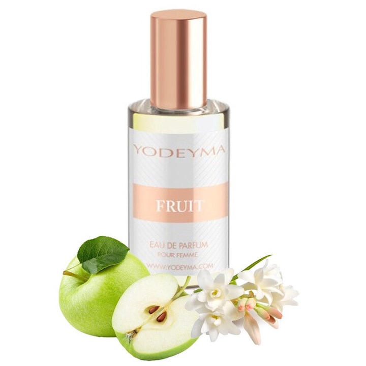Yodeyma Fruit Eau de Parfum nőknek, alma, tuberózsa, fehér borostyán árnyalatai, spontán és kifinomult nőnek, 15ml