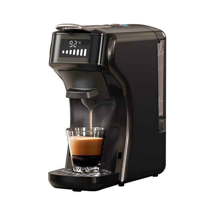 Мултифункционална кафемашина HiBREW H1B, 5 в 1, Капсули: Nespresso, Dolce Gusto, K-cup, Мляно кафе, 20 bar, 1450 W, Капацитет на резервоара 800 ml, Черна