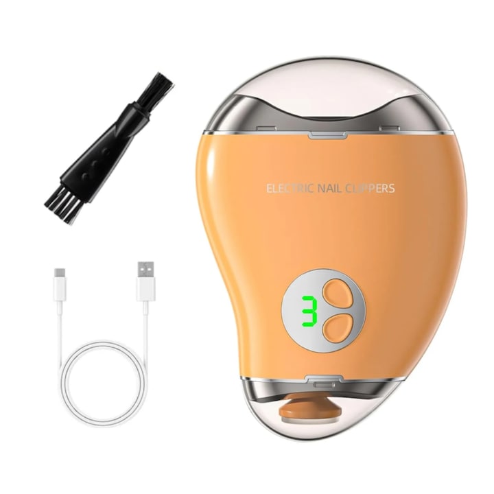 Unghiera electrica profesionala, Adsinio, 2 in 1, Functie de taiere si polizare, 3 trepte de viteza, Lama din aliaj, Zgomot redus, Colectare si depozitare a resturilor, Bej