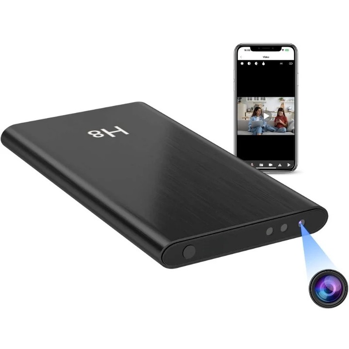 Външна батерия със шпионска камера iUni H8, Full HD, 5000mAh, Wi-Fi, Нощно виждане, Детекция на движение