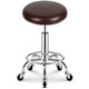 Husa extensibila pentru scaun rotund, piele PU, elastica, maro cafeniu