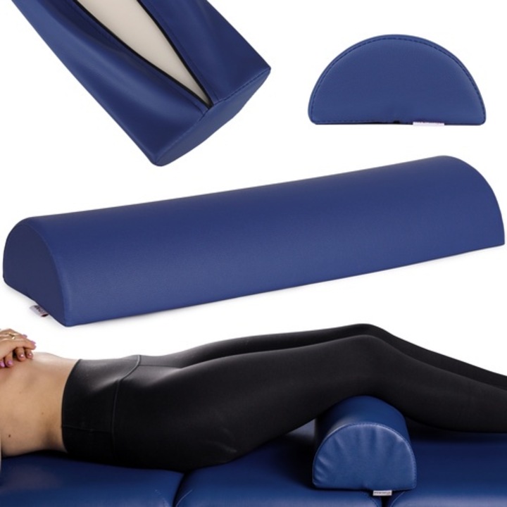Semicilindru de masaj, masaj fizioterapeutic, recuperare, dimensiunii 60x19x9 cm, Spuma elastica, Aveno Life, HABYS, Albastru