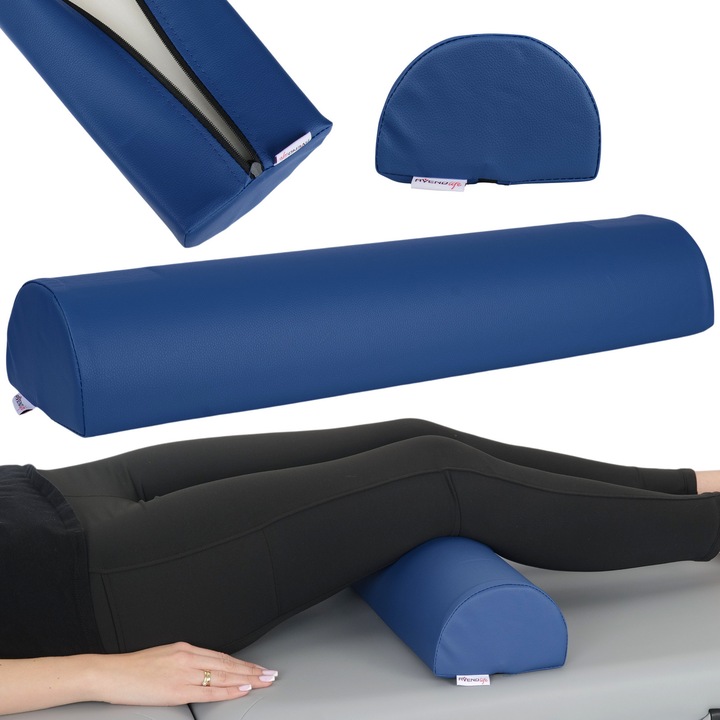 Semicilindru de masaj, masaj fizioterapeutic, recuperare, dimensiunii 60x15x10 cm, Spuma elastica, Aveno Life, HABYS, Albastru