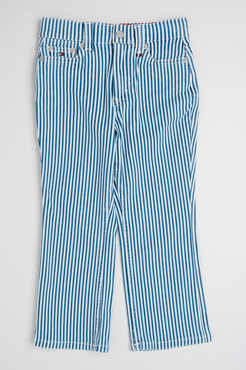 Tommy Hilfiger, Straight fit csíkos farmernadrág, Fehér/Púderkék