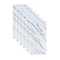 Set 6 panouri decorative autoadezive cu folie de aluminiu, efect marmura, suprafata acoperita 1.08 m², Naimeed D7123, 60x30 cm, Gri deschis