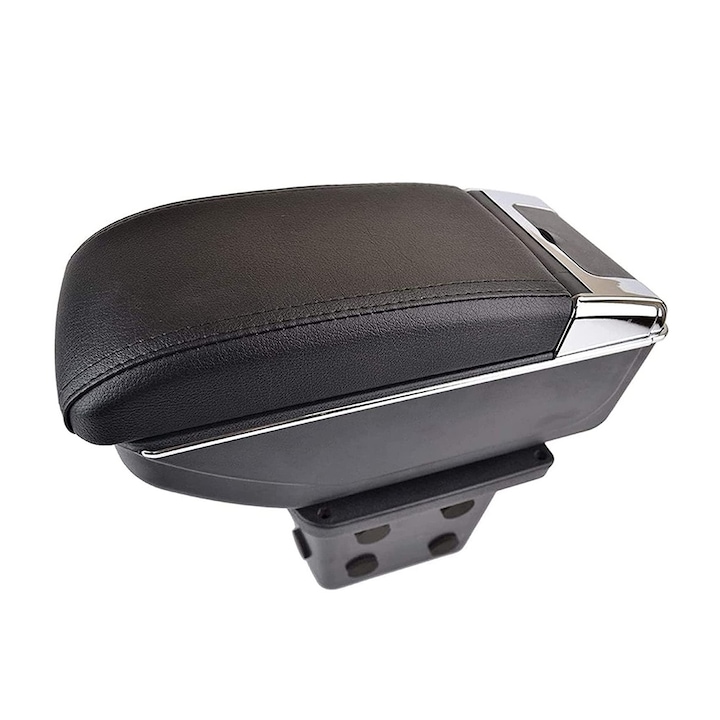 Cotiera Consola Centrala Cutie Depozitare Organizator USB Pentru Hyundai I30 / Elantra 2007 - 2012 Glisanta cu Suport Paha Scrumiera Piele Neagra