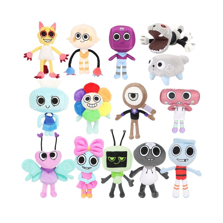 Set 14 jucarii Shop Like A Pro, de plus Dandy s World, 15-20 cm, Multicolor