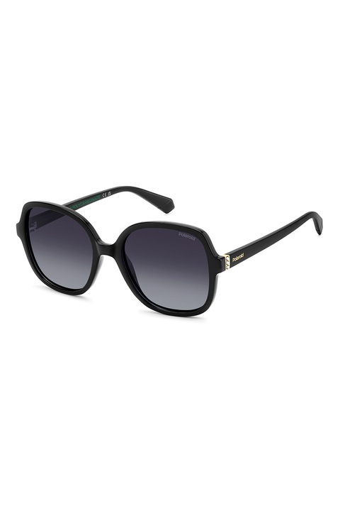 Polaroid, Ochelari de soare patrati cu logo discret, 55-19-145, Negru