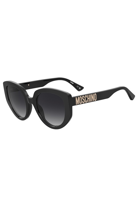 Moschino, Слънчеви очила Wayfarer с лого, 53-22-140, Златист/Черен