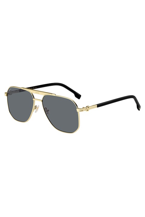 BOSS, Ochelari de soare aviator unisex, 59-15-145, Auriu/Negru