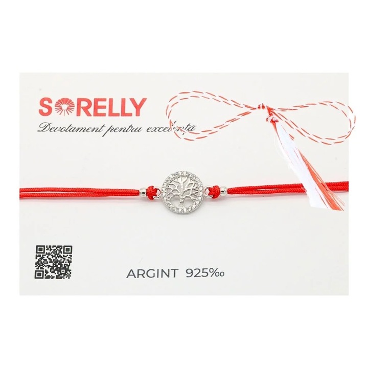 Martisor Bratara Argint Copacul Vietii cu Pietre Albe