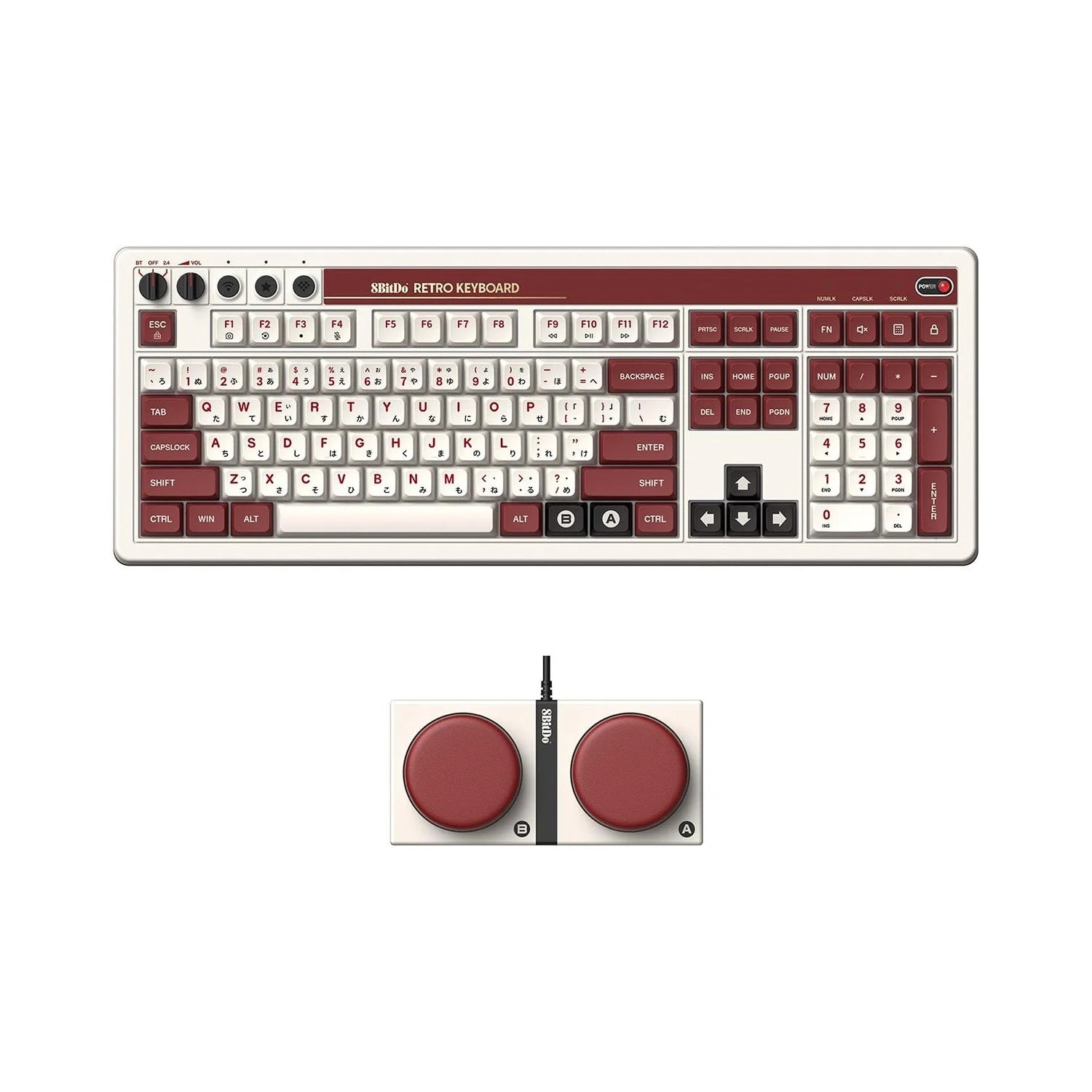 ☆Rt☆　8090 Tastatura Mecanica Wireless 8BitDo Retro 108 si Numpad integrat