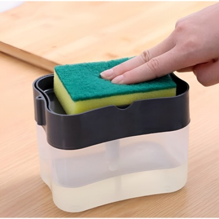 Szappan adagoló szivacstartóval fekete ABYZ