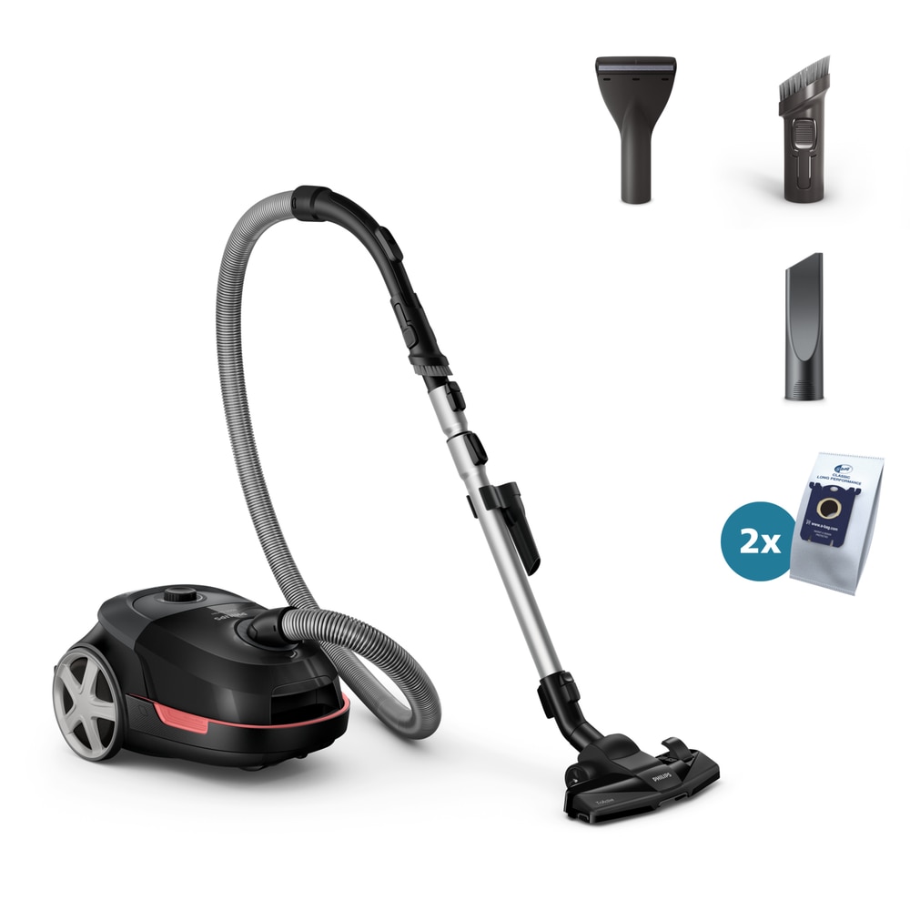 Aspirator cu sac Philips XD5123/10 Seria 5000, 900 W, Sac S-bag 4 l, Filtru HEPA Negru