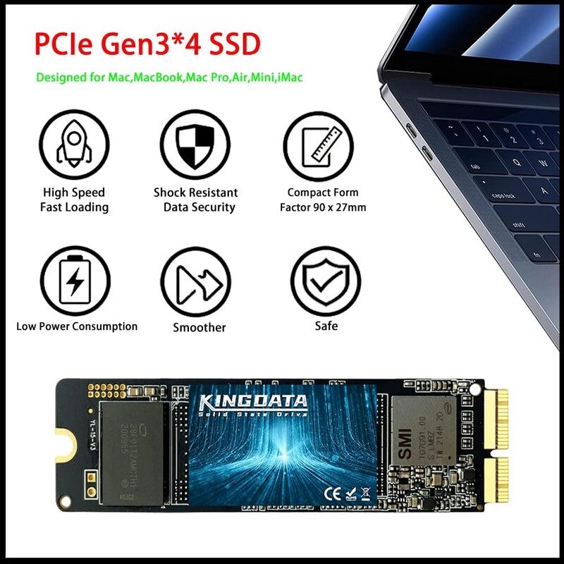 SSD Intern KINGDATA 256GB PCIe pentru MacBook Air A1465 A1466