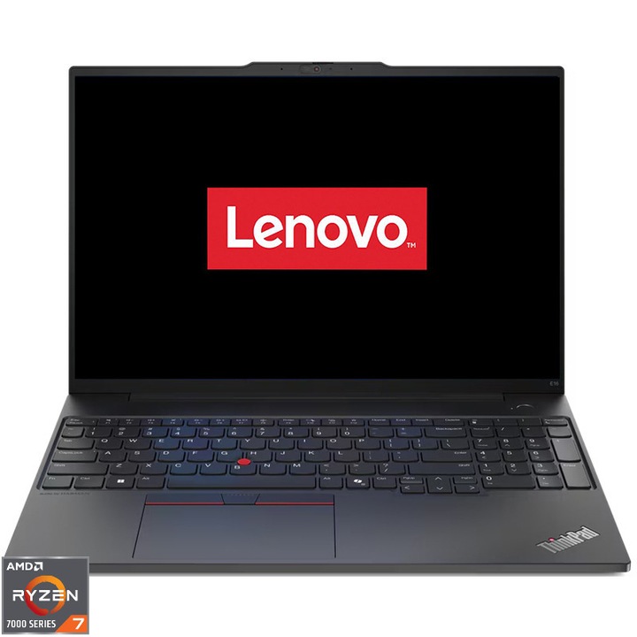 Laptop Lenovo ThinkPad E16 Gen 2 cu procesorAMD Ryzen™ 7 7735HS pana la 4.75GHz, 8 nuclee, 16" WUXGA, IPS, 32GB DDR5, 512 GB SSD, AMD Radeon™ 680M Graphics, No OS, Black