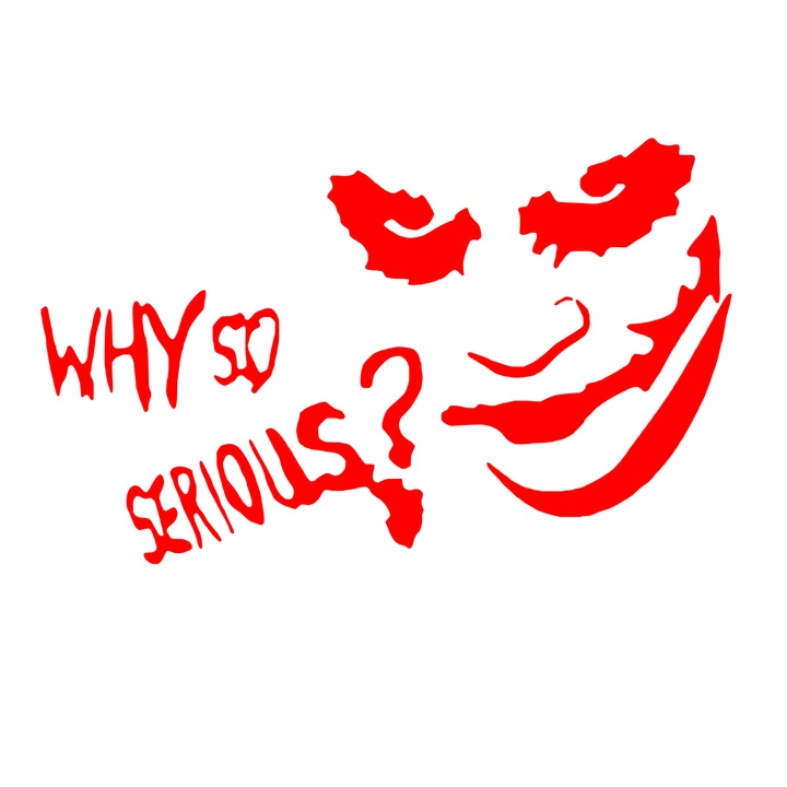 Sticker Joker Why So Serious, rosu, 20cm