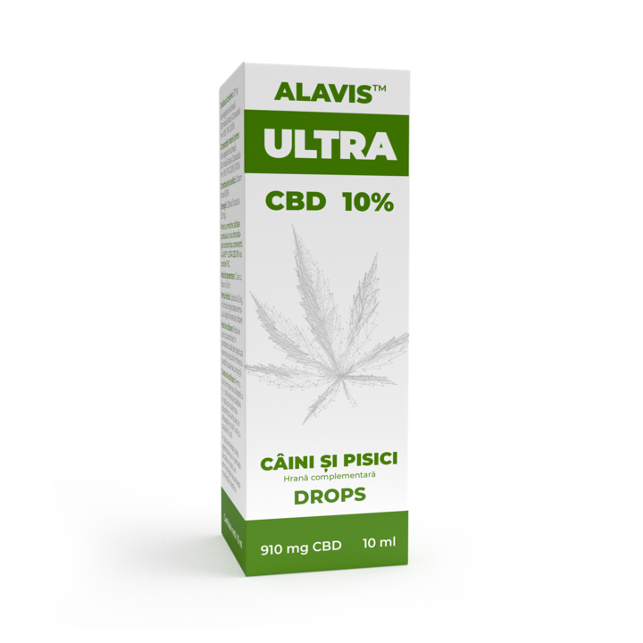 Ulei de canepa 10% CBD pentru caini si pisici Alavis Ultra, 10ml