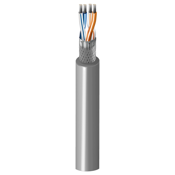 Cablu industrial Belden, 2x2xAWG24, conductor multifilar, (7xAWG32) Cupru-Stanat, ecran folie AL+tresa 90% Cu-St, manta PVC