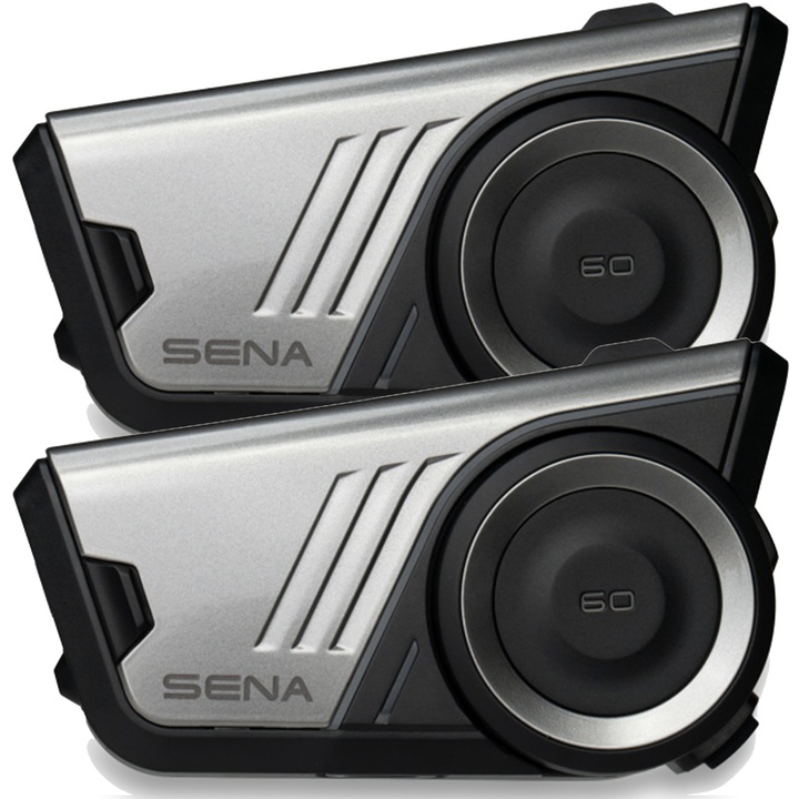 Домофон за мотоциклет Sena 60S, Bluetooth 5.3, Mesh 3.0, 2 комплекта за 2 слушалки, IPX7 водоустойчивост, FM радио