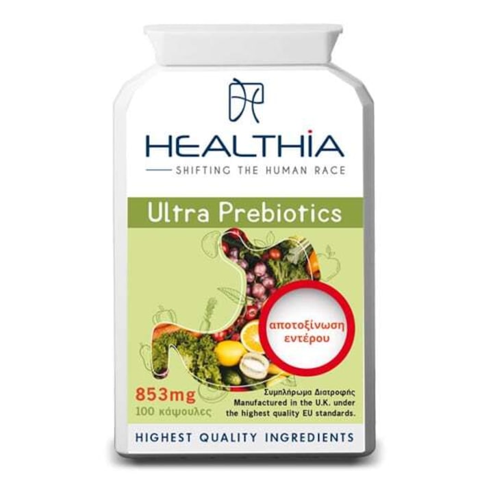 Supliment, Healthia, Ultra Prebiotics, 100 capsule, pentru detoxifierea intestinului
