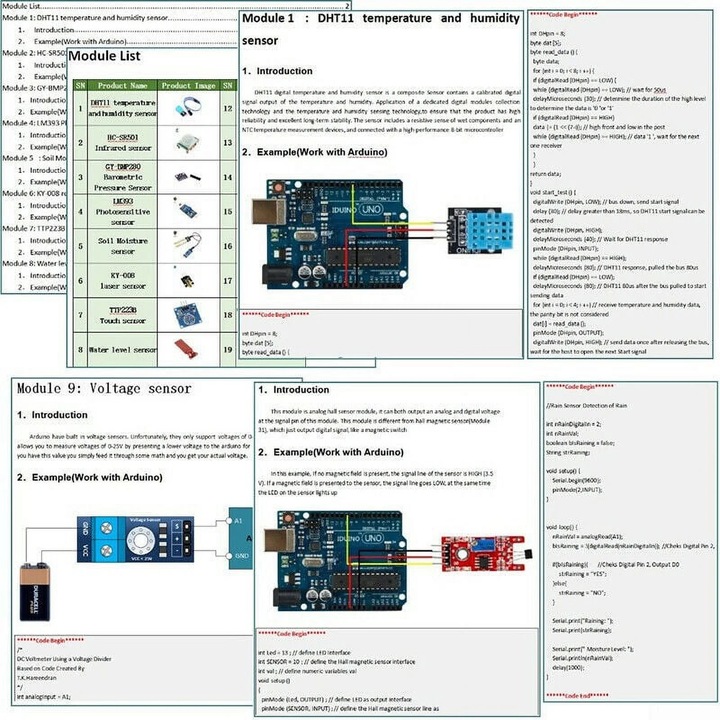 Kit de start 22-in-1, modul senzor pentru Arduino si Raspberry Pi