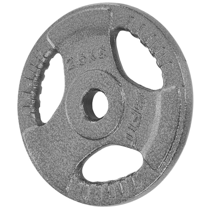 Disc de greutate ENERO FIT, Hammertone, 2.5 kg, 19 cm, gri