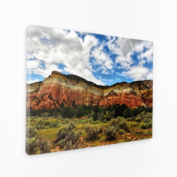 Set Trei Tabouri Canvas - Climb Mountain Peak Rocky Grassy Slope
