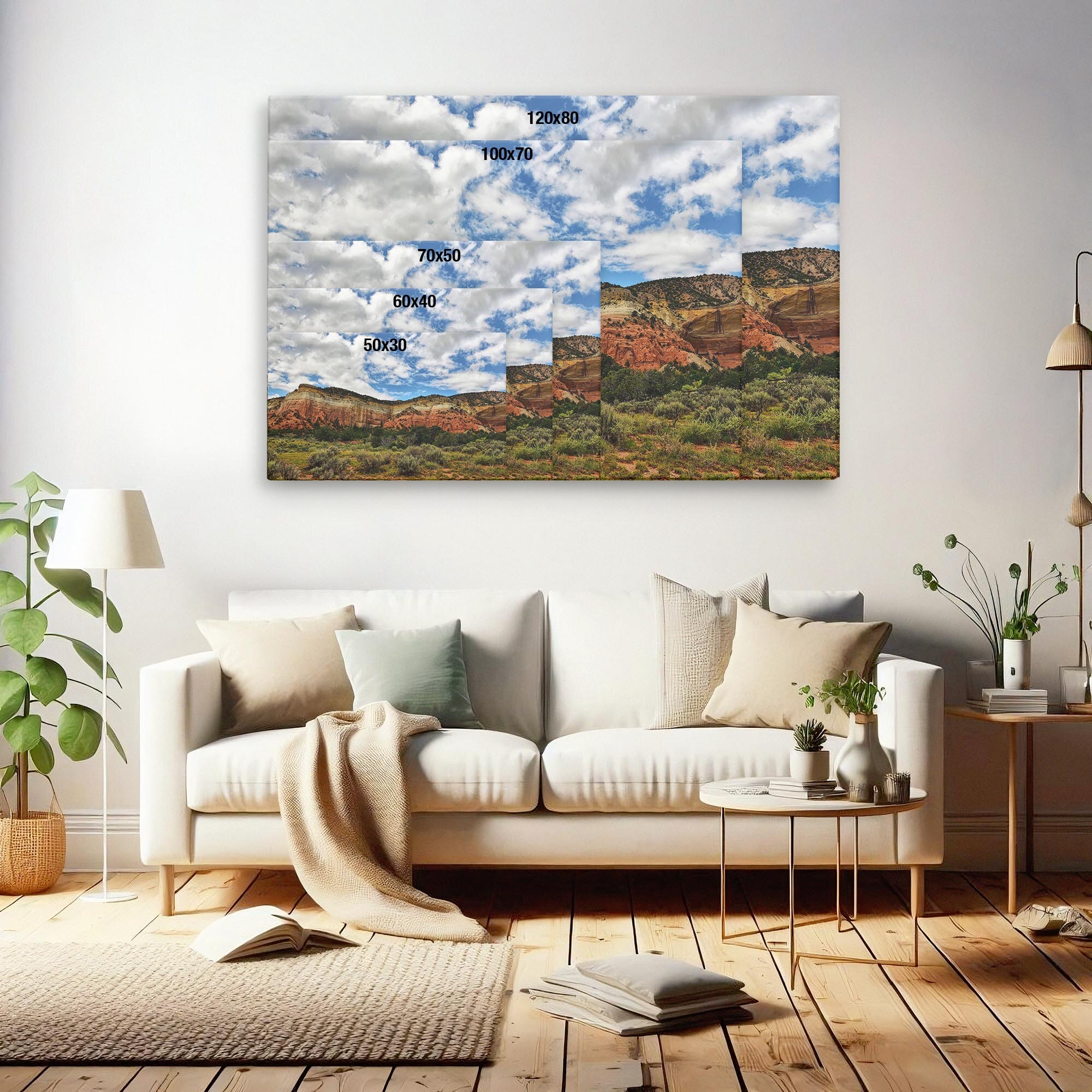 Set Trei Tabouri Canvas - Climb Mountain Peak Rocky Grassy Slope