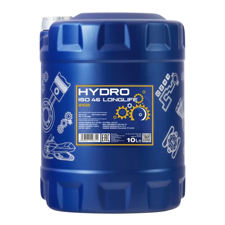 Хидравлично масло Mannol HLP ISO 46 Hydro Longlife 10L