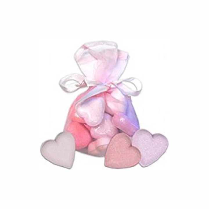Bombe efervescente de baie in forma de inima, roz, saculet cu 10 buc