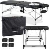 Masa de masaj pliabila, portabila universala Aveno Life Nadia, cu tetiere, dimensiuni 60x185cm, saltea spuma 5cm, geanta transport, inaltime reglabila 59-80 cm, greutate maxima 250kg, Cadru Aluminiu, Piele ecologica