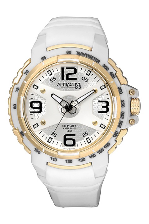 Q&Q, Szilikonszíjas karóra, Fehér