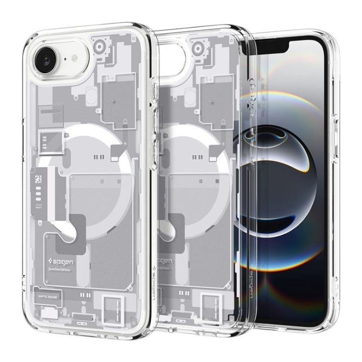 Spigen Ultra Hybrid Mag MagSafe telefontok, TPU/PC, karcolás elleni védelem, fehér, iPhone 16e-hez