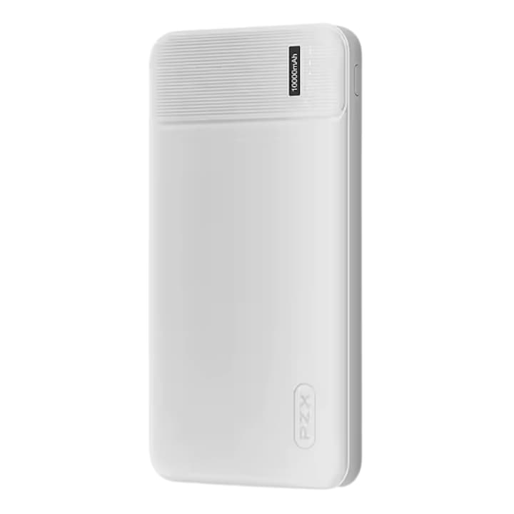 PZX V01 Slim Power Bank, външна батерия, бързо зареждане 10W, литиево-полимерна батерия, защита от презареждане, бяла