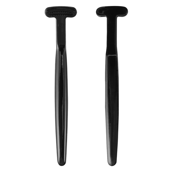 Razuitor de limba, 2 bucati, plastic, hipoalergenic, negru, 16x3.5x1cm