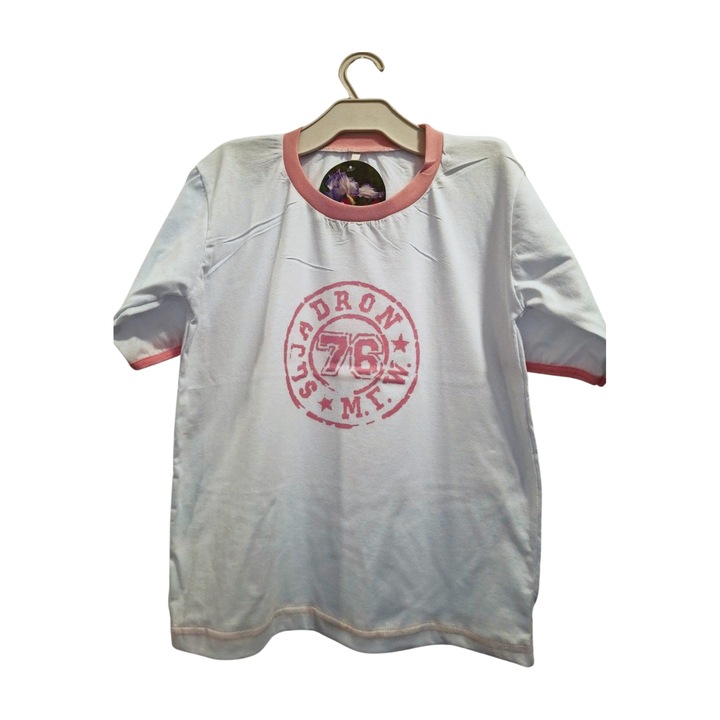 Rövid ujjú póló 6-7 éves gyerekeknek pamutból, mintával