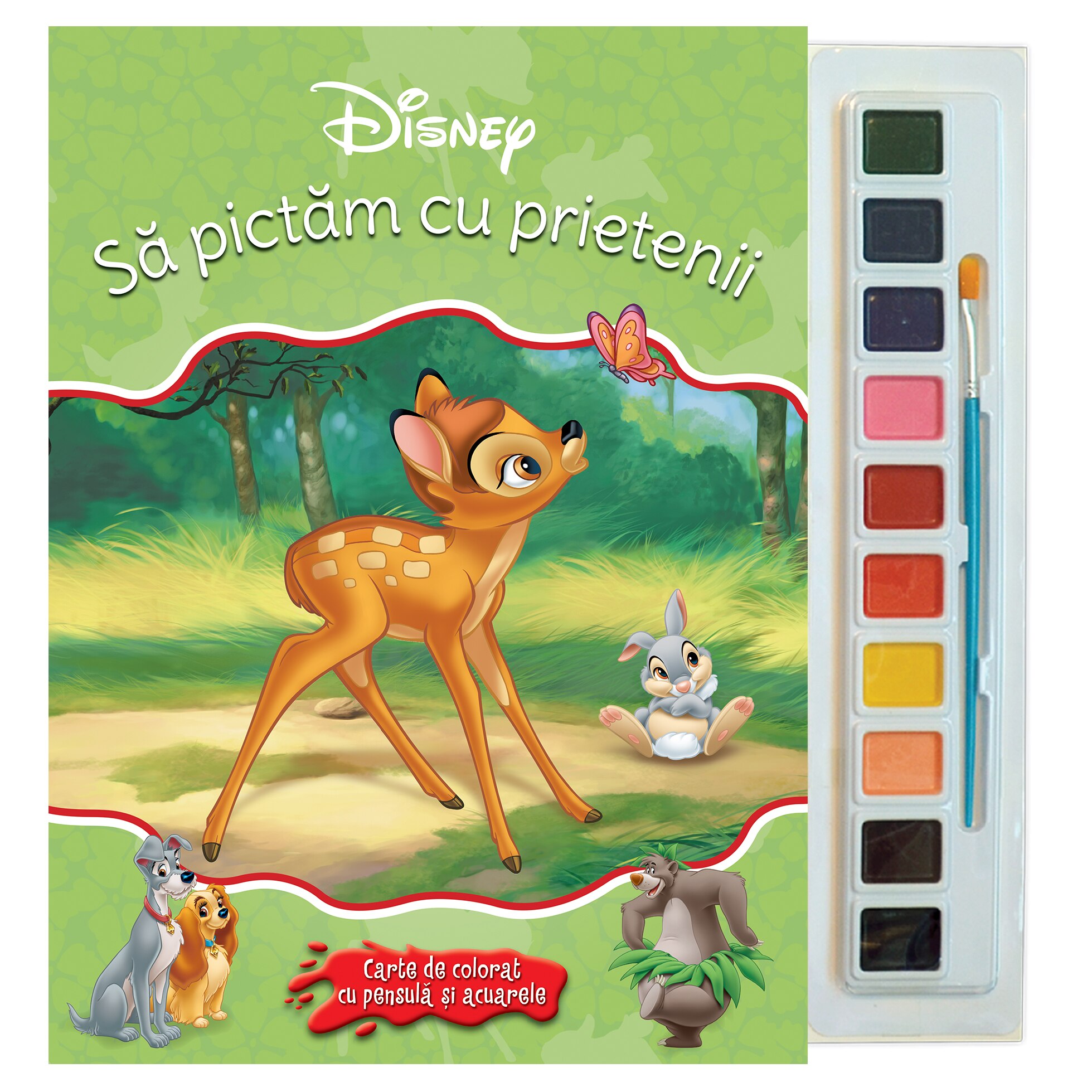 Disney Sa Pictam Cu Prietenii Carte De Colorat Cu Pensula Si Acuarele EMAG Ro