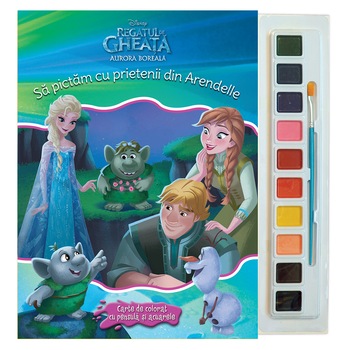 Disney. Regatul de gheata. Sa pictam cu prietenii din Arendelle. Carte de colorat cu pensula si acuarele Disney. Regatul de gheata. Sa pictam cu prietenii din Arendelle. Carte de colorat cu pensula si acuarele