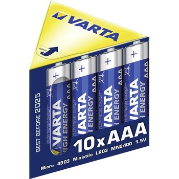 Baterie alcalina VARTA High Energy R3 AAA Family Pack 10 bucati/cutie Baterie alcalina VARTA High Energy R3 AAA Family Pack 10 bucati/cutie