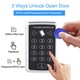Sistem de Control Acces RFID, BOMSTOM, Capacitate 1000 Utilizatori, Dispozitiv de acces stand alone cu actionare prin cartela de proximitate sau cod, Negru