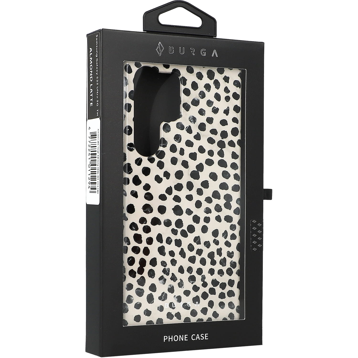 Husa Burga Almond Latte Tough pentru Samsung Galaxy S25 Ultra, bej cu puncte negre