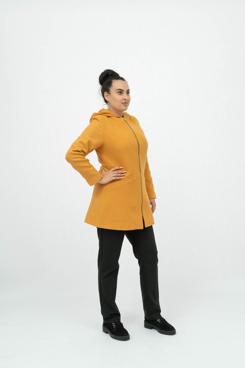 Jacheta Portocalie cu Fermoar Si Gluga - XXL(44)