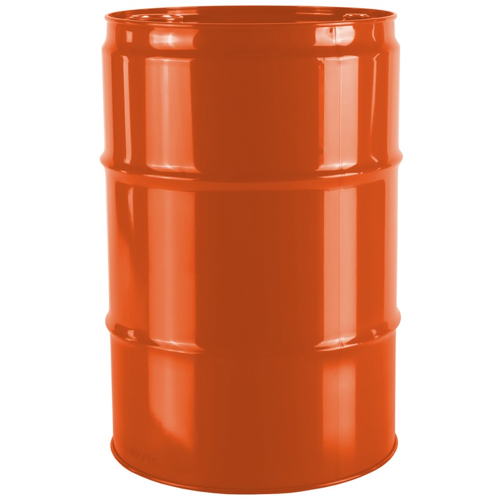 Butoi metalic, 60L, Beczkopol, cu capace 2'' si 3/4'', portocaliu